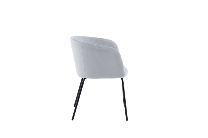 Venture Home Berit Chair - Black / Light Grey Velvet