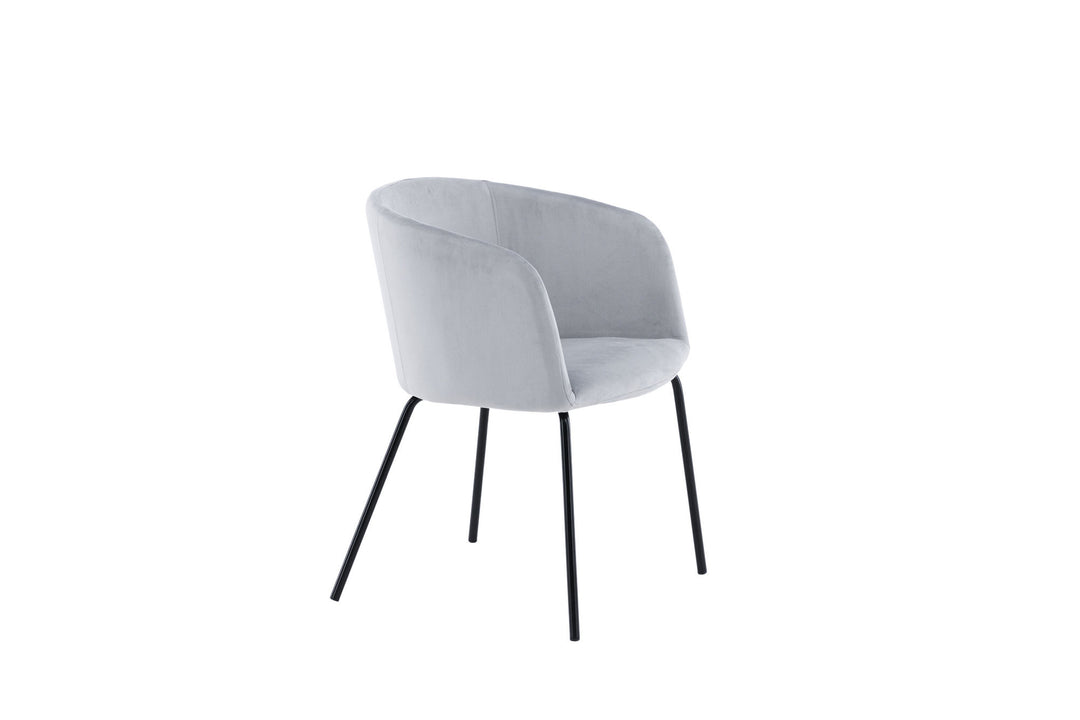 Venture Home Berit Chair - Black / Light Grey Velvet