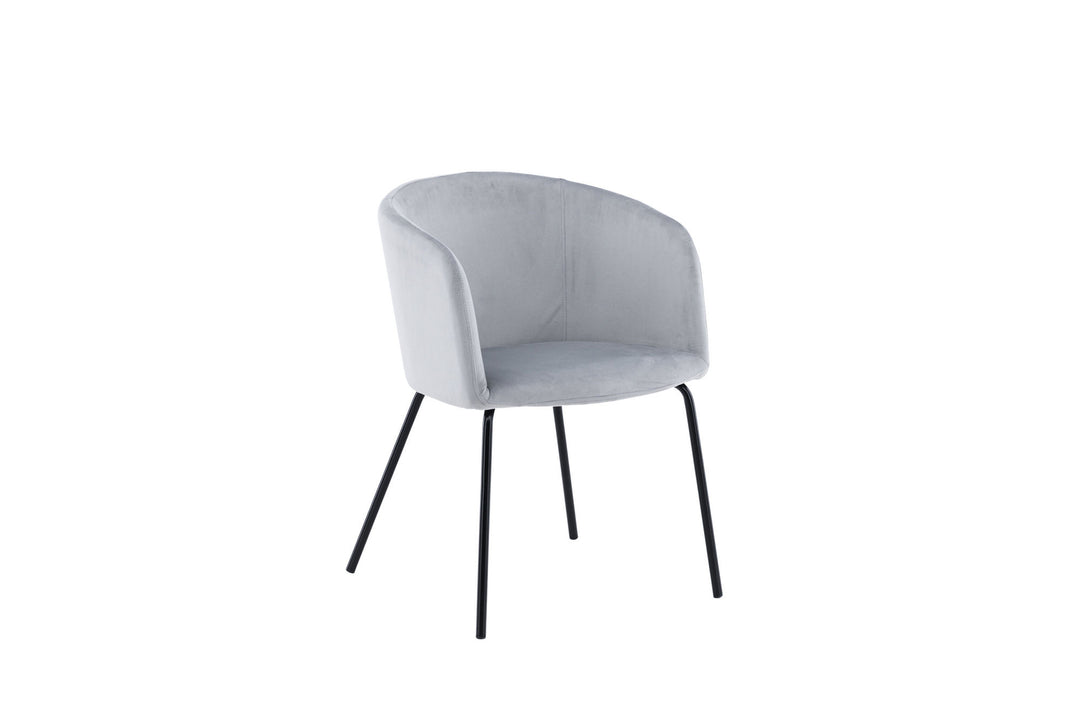 Venture Home Berit Chair - Black / Light Grey Velvet