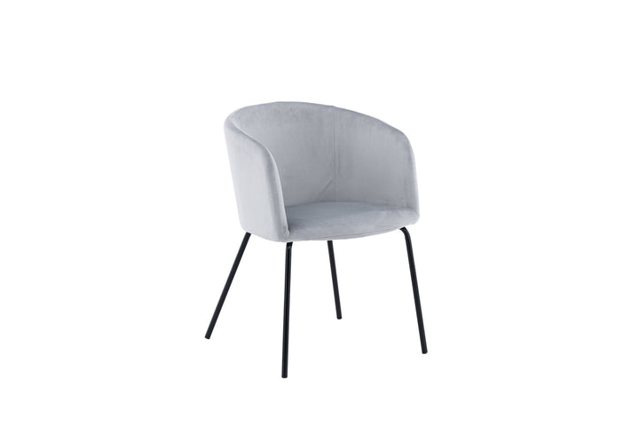 Venture Home Berit Chair - Black / Light Grey Velvet