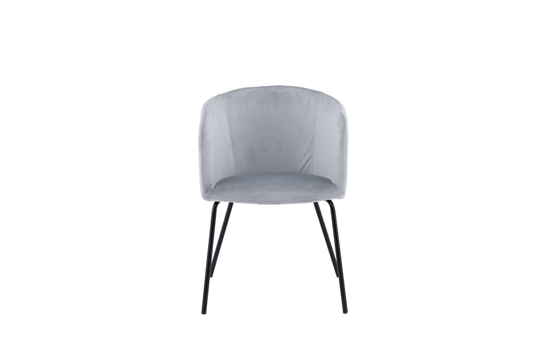 Venture Home Berit Chair - Black / Light Grey Velvet
