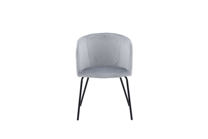 Venture Home Berit Chair - Black / Light Grey Velvet