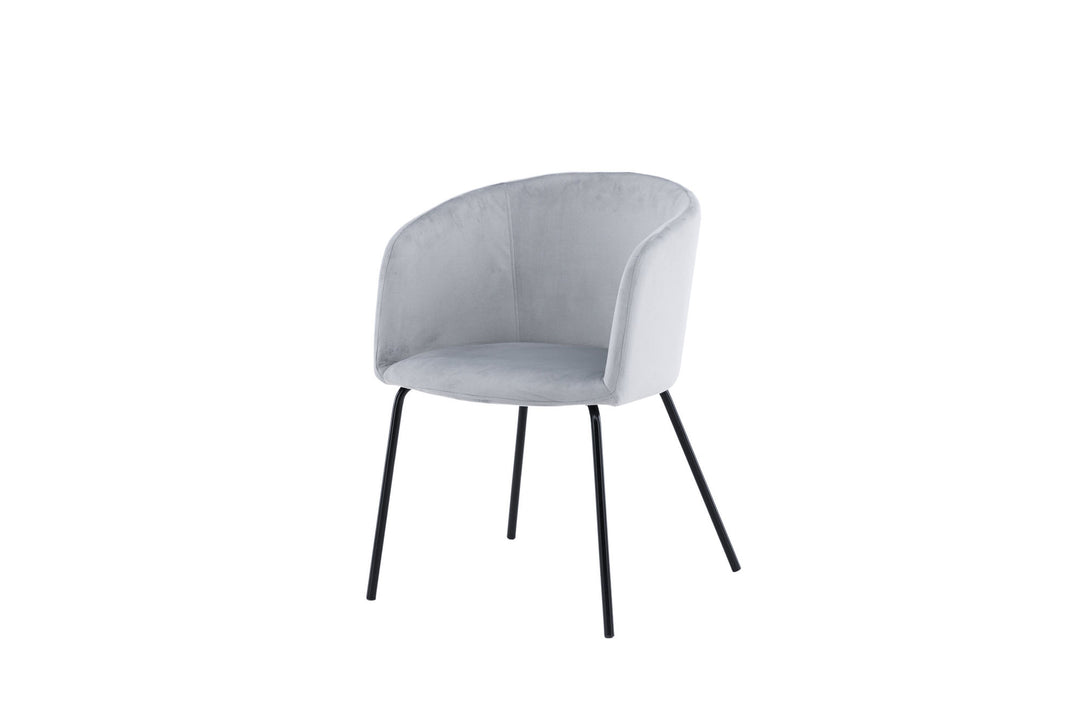 Venture Home Berit Chair - Black / Light Grey Velvet