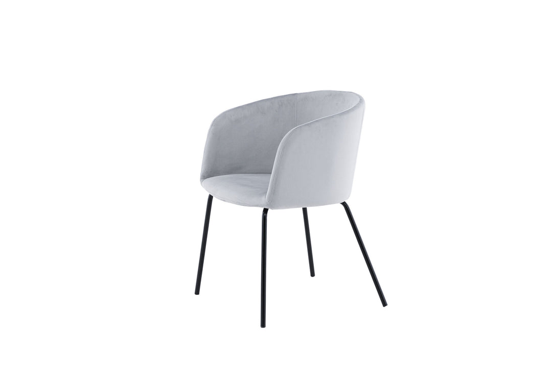 Venture Home Berit Chair - Black / Light Grey Velvet