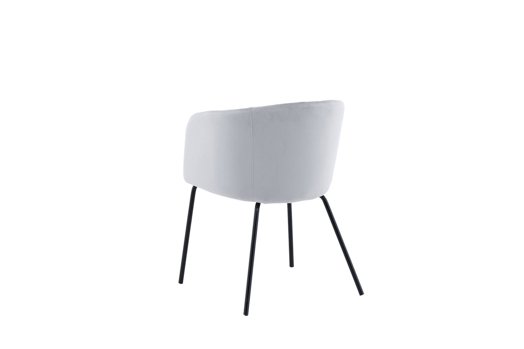 Venture Home Berit Chair - Black / Light Grey Velvet