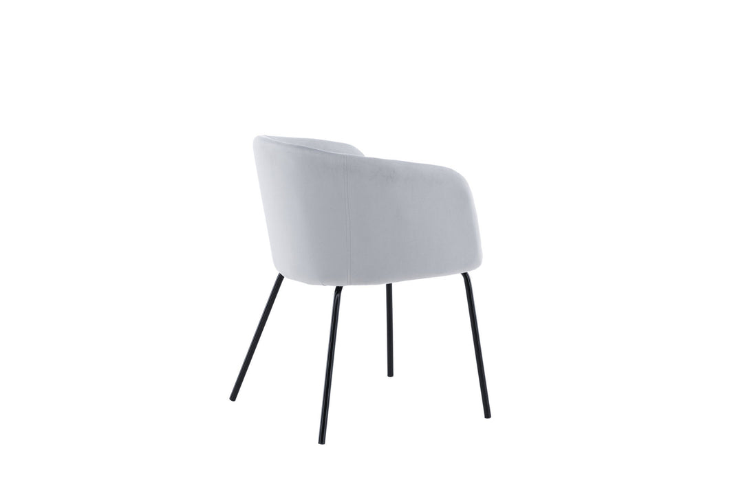 Venture Home Berit Chair - Black / Light Grey Velvet