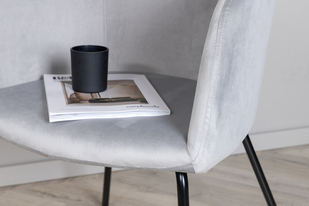 Venture Home Berit Chair - Black / Light Grey Velvet