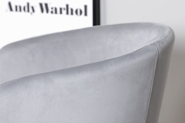 Venture Home Berit Chair - Black / Light Grey Velvet
