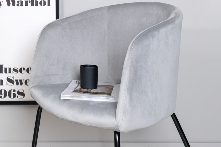 Venture Home Berit Chair - Black / Light Grey Velvet