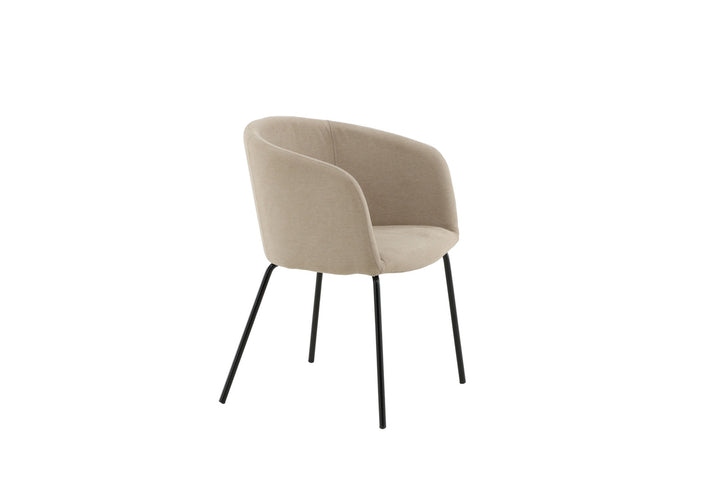 Venture Home Berit Chair - Black / Beige Fabric (Polyester linen )