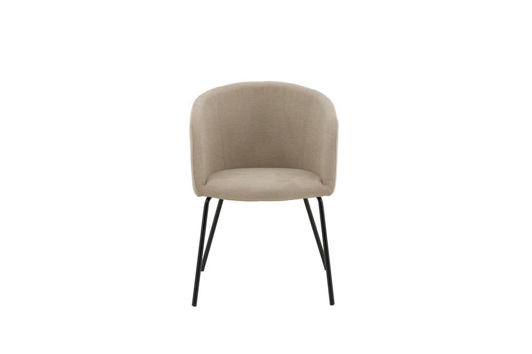 Venture Home Berit Chair - Black / Beige Fabric (Polyester linen )