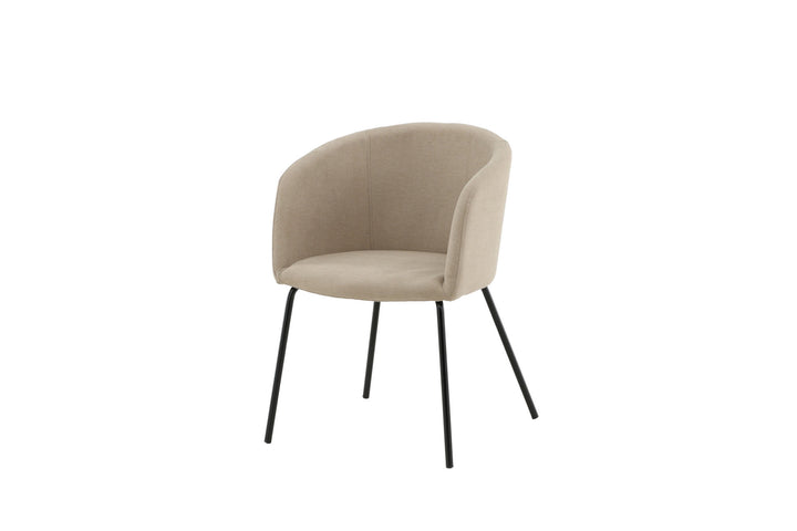 Venture Home Berit Chair - Black / Beige Fabric (Polyester linen )