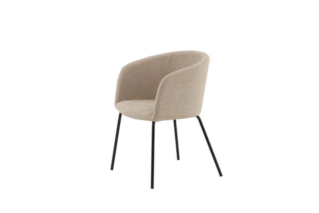Venture Home Berit Chair - Black / Beige Fabric (Polyester linen )