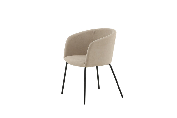 Venture Home Berit Chair - Black / Beige Fabric (Polyester linen )