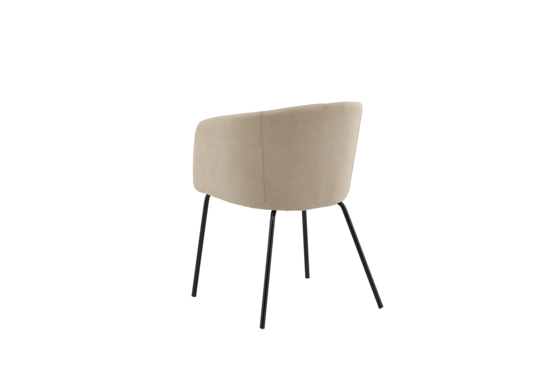 Venture Home Berit Chair - Black / Beige Fabric (Polyester linen )