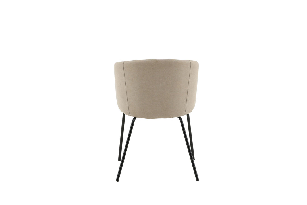 Venture Home Berit Chair - Black / Beige Fabric (Polyester linen )