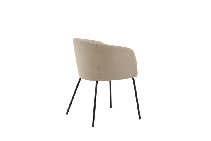 Venture Home Berit Chair - Black / Beige Fabric (Polyester linen )