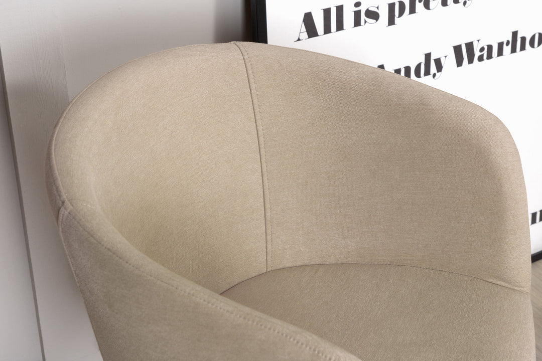 Venture Home Berit Chair - Black / Beige Fabric (Polyester linen )