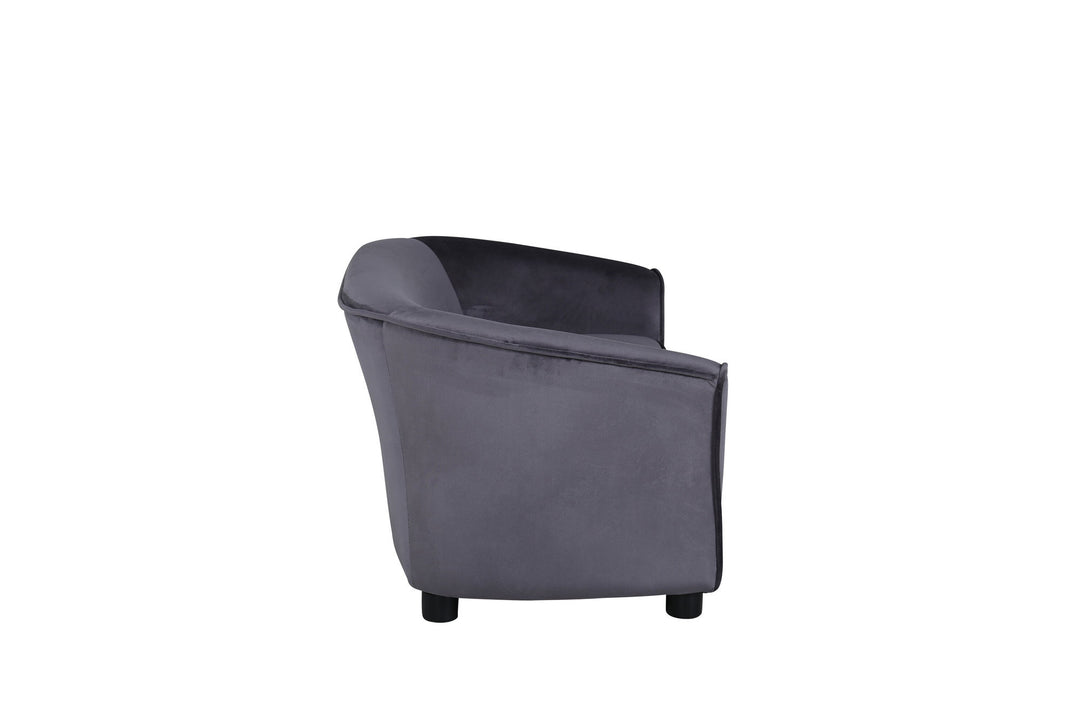 Venture Home Måna Kids Sofa - Black / Dark Grey Velvet