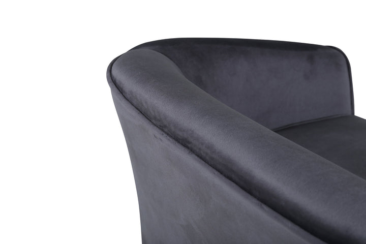 Venture Home Måna Kids Sofa - Black / Dark Grey Velvet
