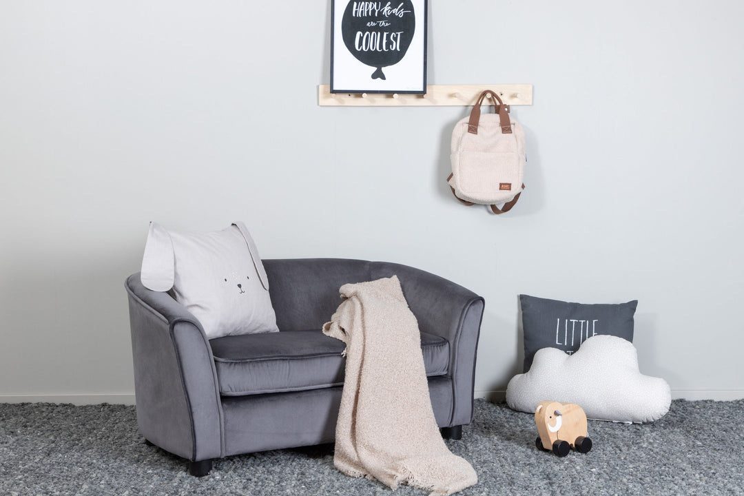 Venture Home Måna Kids Sofa - Black / Dark Grey Velvet