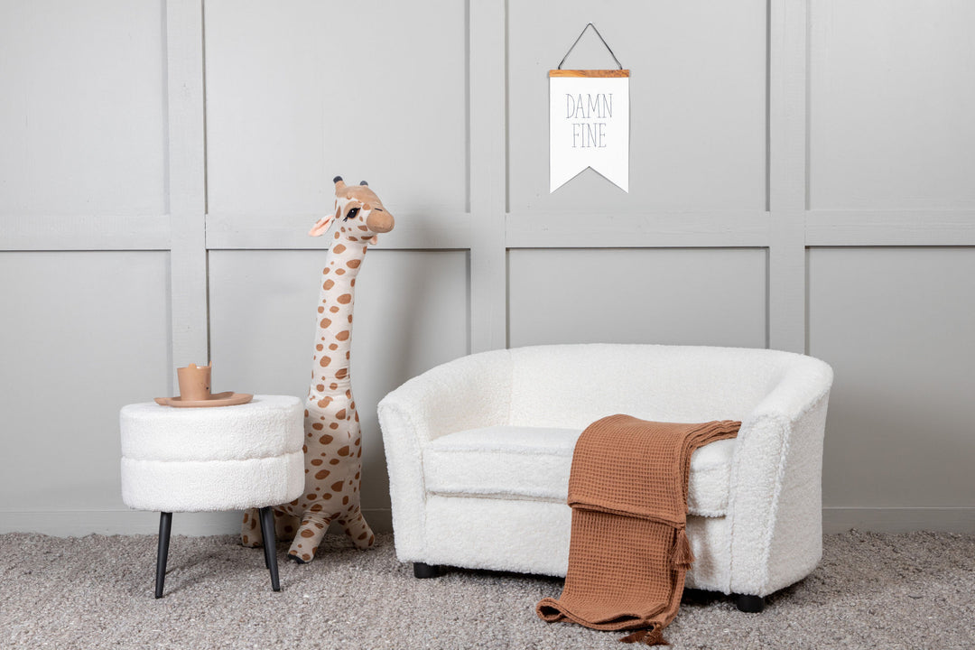 Venture Home Måna Kids Sofa - Black / White Teddy