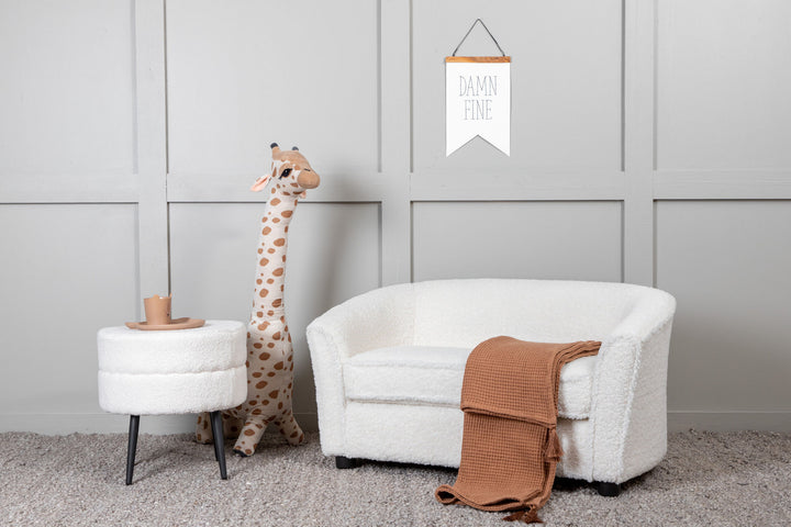 Venture Home Måna Kids Sofa - Black / White Teddy