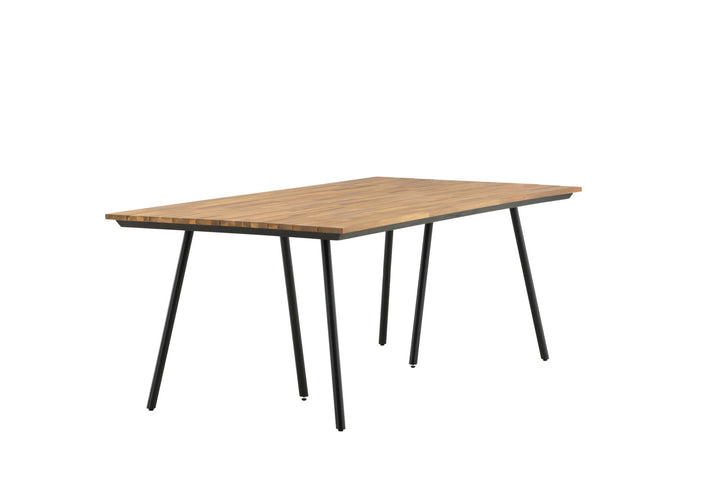 Venture Home Chan Dining Table - Black Steel / Acacia (teak look) - 200cm