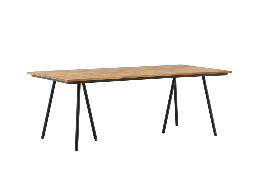 Venture Home Chan Dining Table - Black Steel / Acacia (teak look) - 200cm