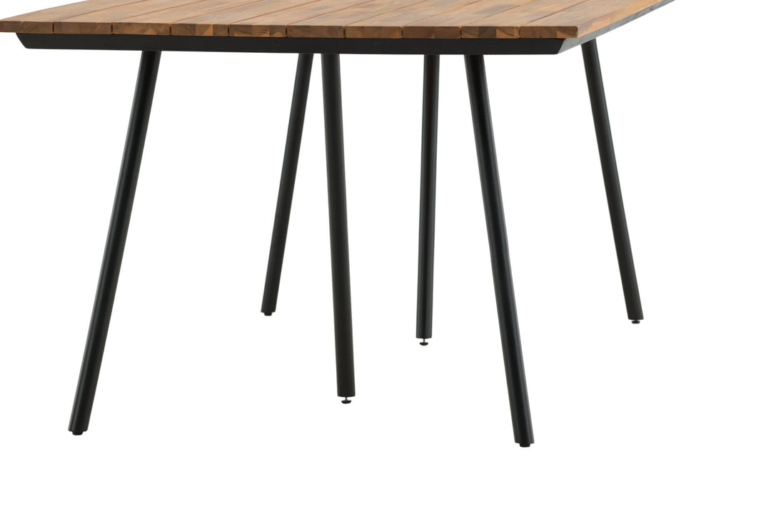 Venture Home Chan Dining Table - Black Steel / Acacia (teak look) - 200cm