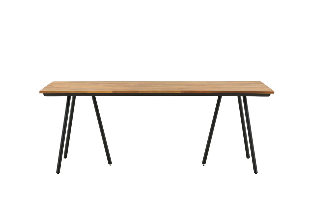 Venture Home Chan Dining Table - Black Steel / Acacia (teak look) - 200cm