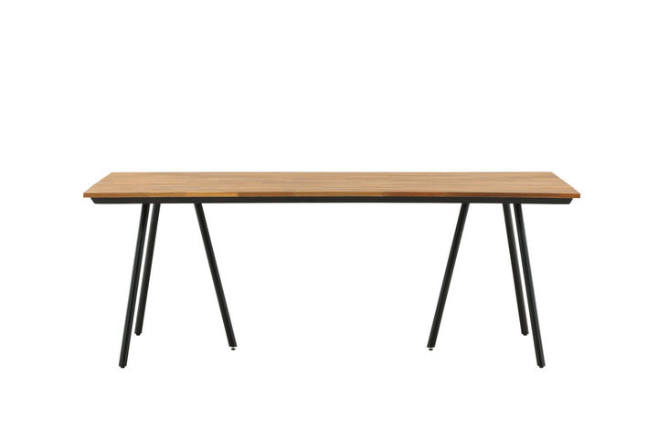 Venture Home Chan Dining Table - Black Steel / Acacia (teak look) - 200cm