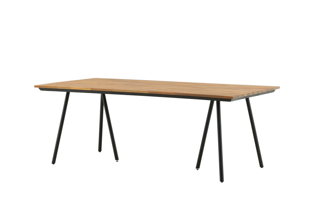 Venture Home Chan Dining Table - Black Steel / Acacia (teak look) - 200cm