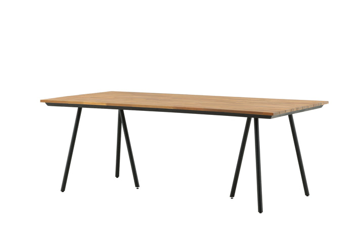 Venture Home Chan Dining Table - Black Steel / Acacia (teak look) - 200cm