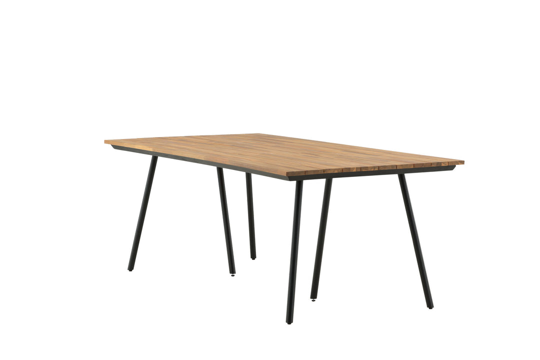 Venture Home Chan Dining Table - Black Steel / Acacia (teak look) - 200cm