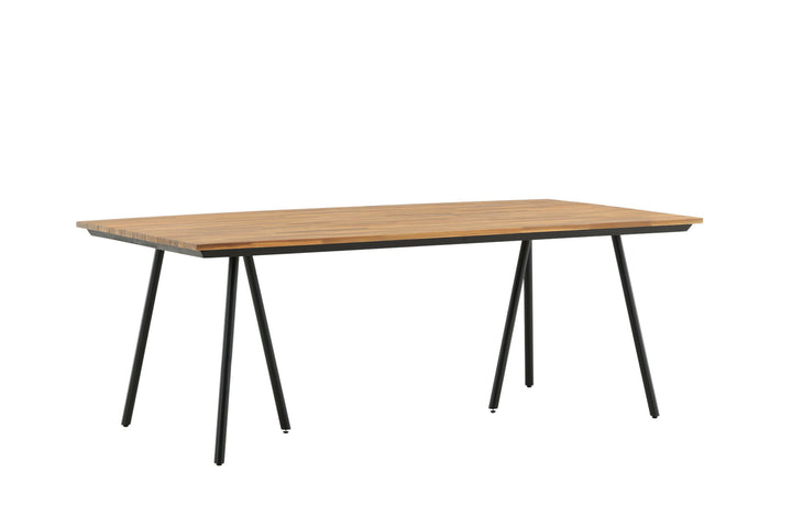 Venture Home Chan Dining Table - Black Steel / Acacia (teak look) - 200cm