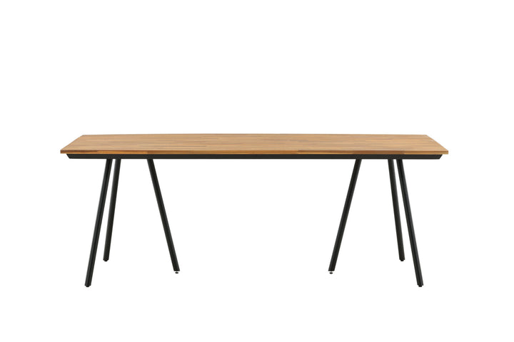 Venture Home Chan Dining Table - Black Steel / Acacia (teak look) - 200cm