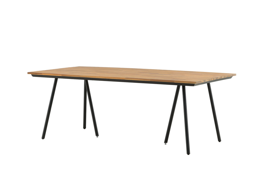 Venture Home Chan Dining Table - Black Steel / Acacia (teak look) - 200cm