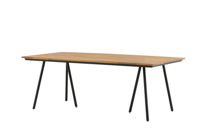 Venture Home Chan Dining Table - Black Steel / Acacia (teak look) - 200cm