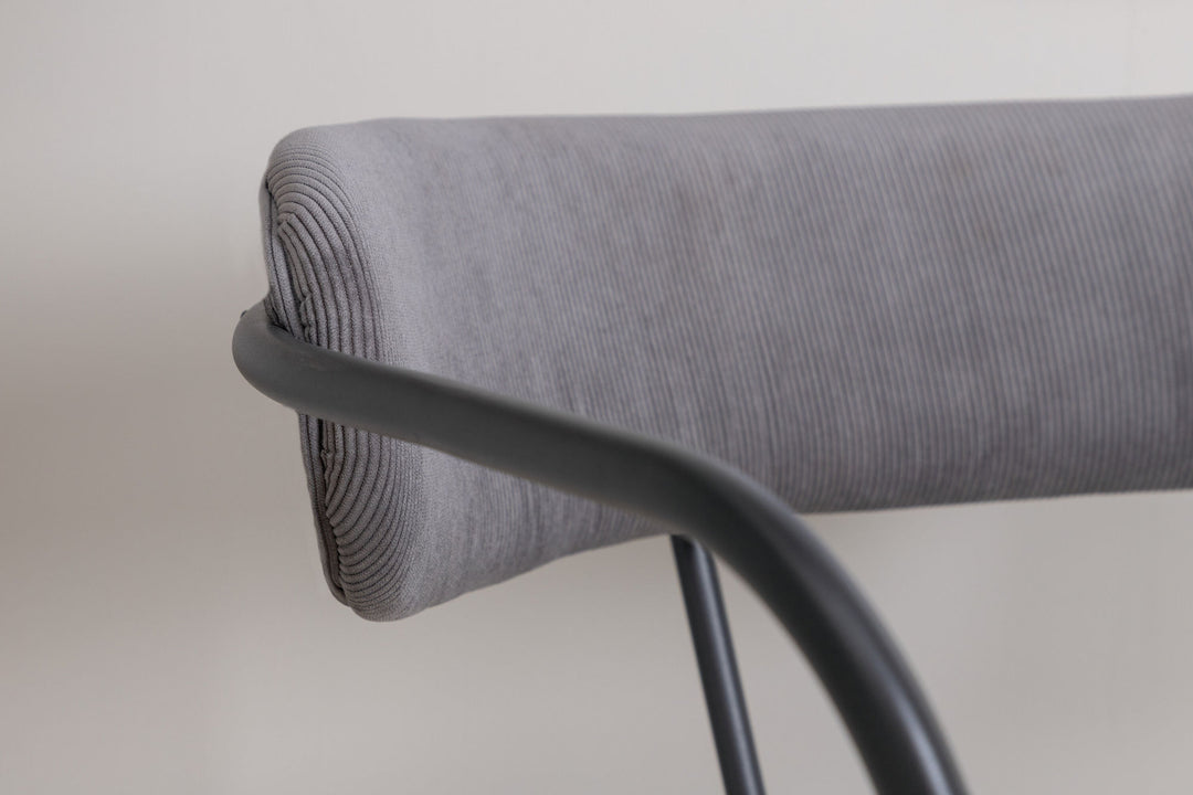 Venture Home Duffy Single Sofa - Black / Grey Corduroy