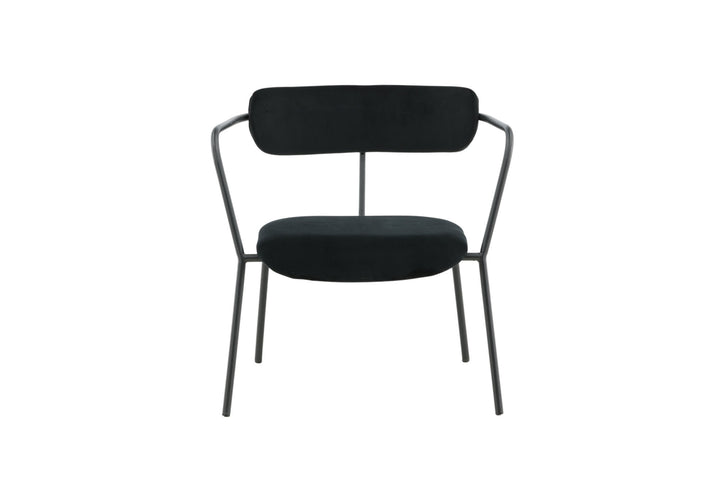 Venture Home Duffy Single Sofa - Black / Black Velvet