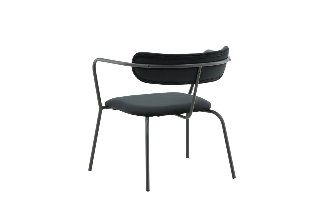 Venture Home Duffy Single Sofa - Black / Black Velvet