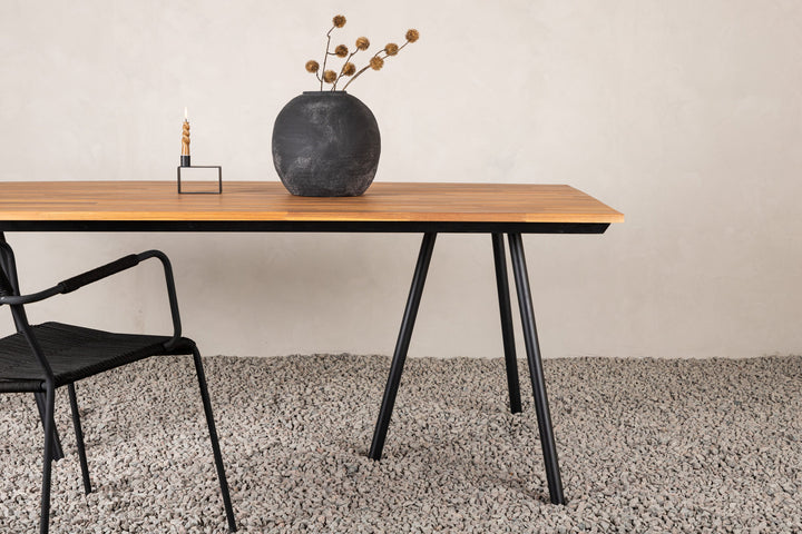 Venture Home Chan Dining Table - Black Steel / Acacia (teak look) - 200cm