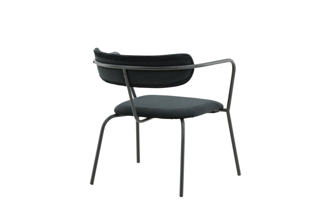 Venture Home Duffy Single Sofa - Black / Black Velvet
