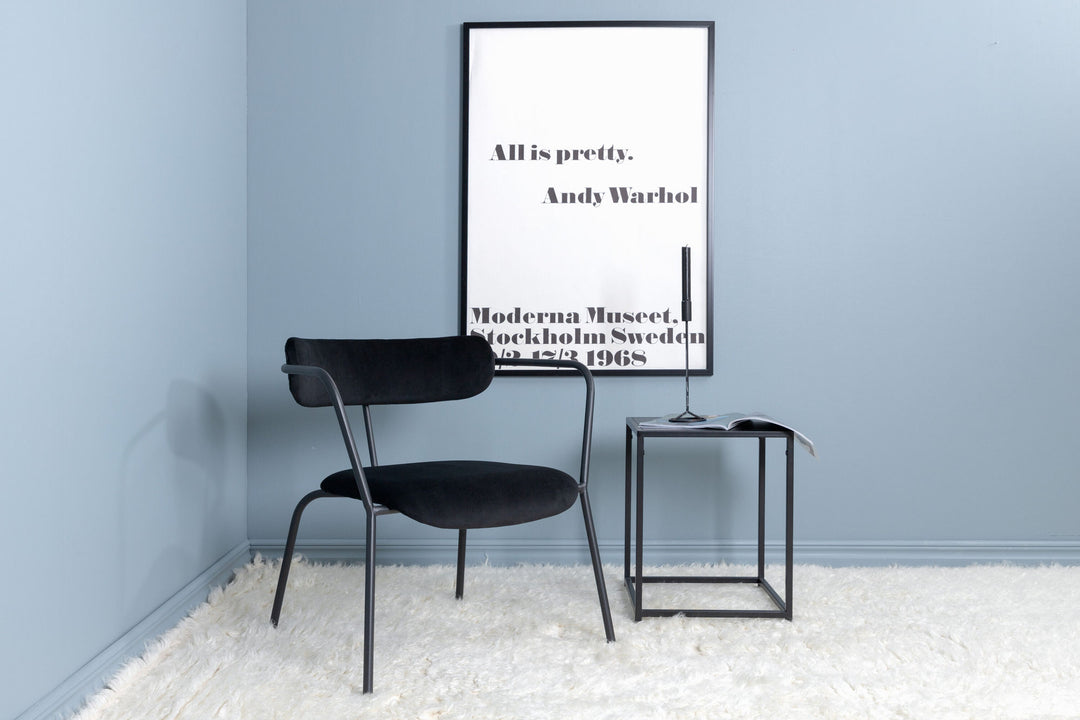 Venture Home Duffy Single Sofa - Black / Black Velvet