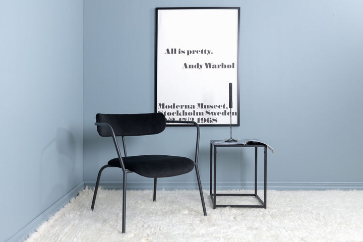Venture Home Duffy Single Sofa - Black / Black Velvet
