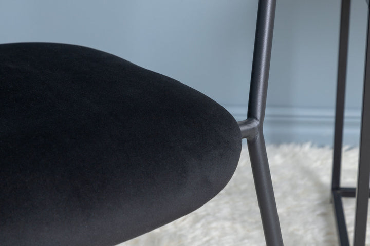 Venture Home Duffy Single Sofa - Black / Black Velvet