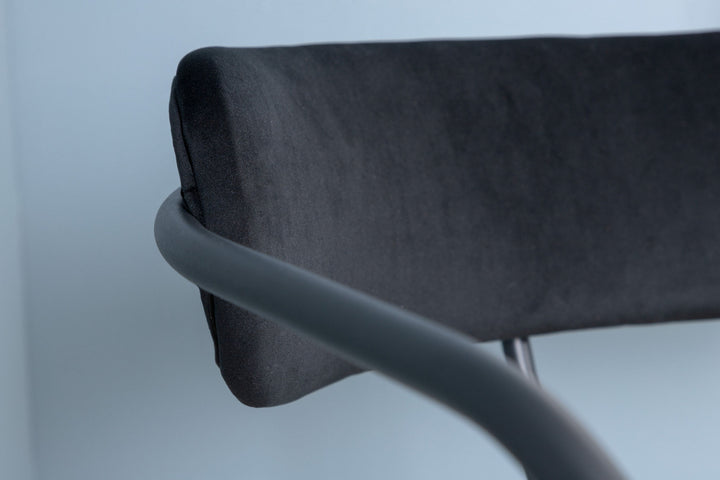 Venture Home Duffy Single Sofa - Black / Black Velvet