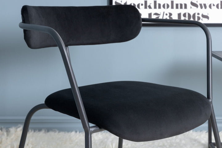 Venture Home Duffy Single Sofa - Black / Black Velvet