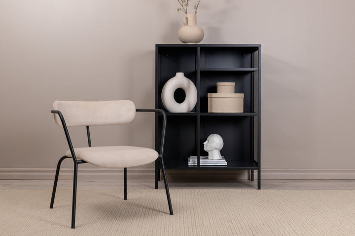 Venture Home Duffy Single Sofa - Black / Beige Velvet